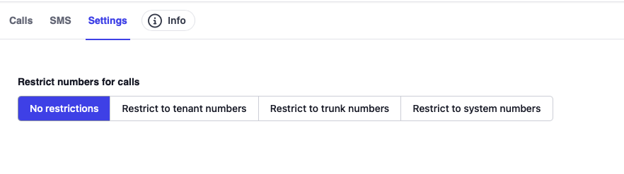 Restrict Number Settings