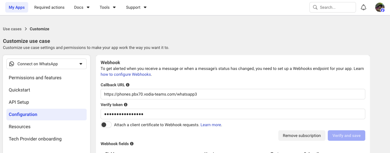 Webhook Configuration