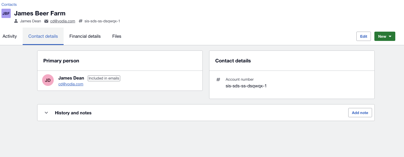 Xero contact
