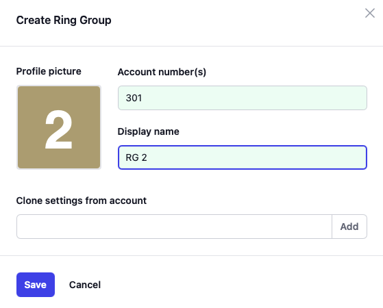 Create new ring group
